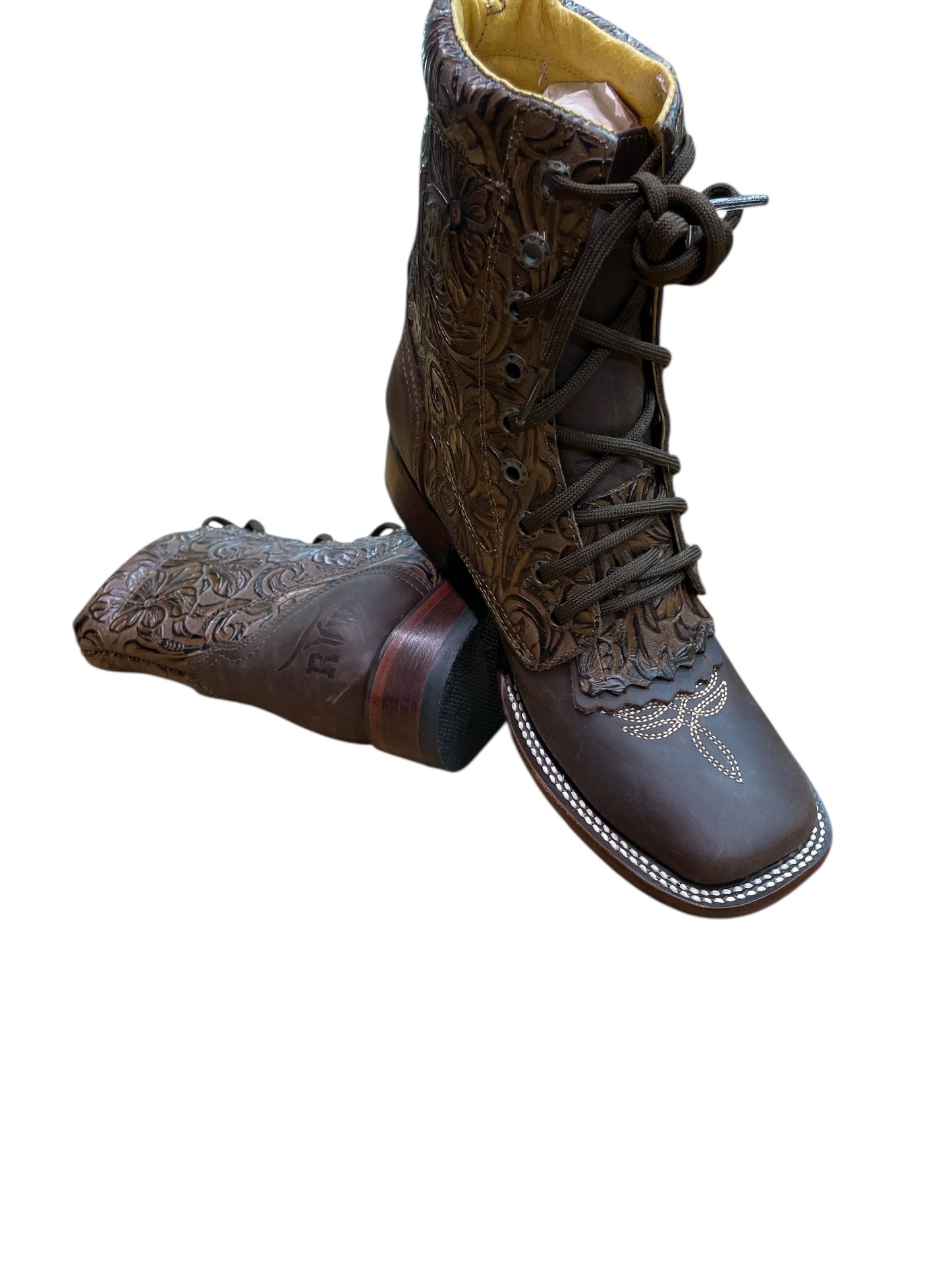 Bota Lace Up Dama Cincelado color Choco