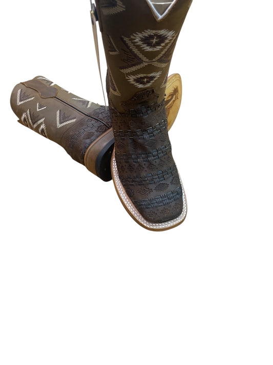 Bota petatillo color brown suela hule