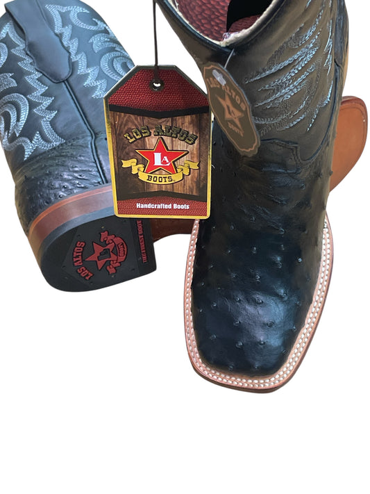 Bota Avestruz Negra "Los Altos Boots"