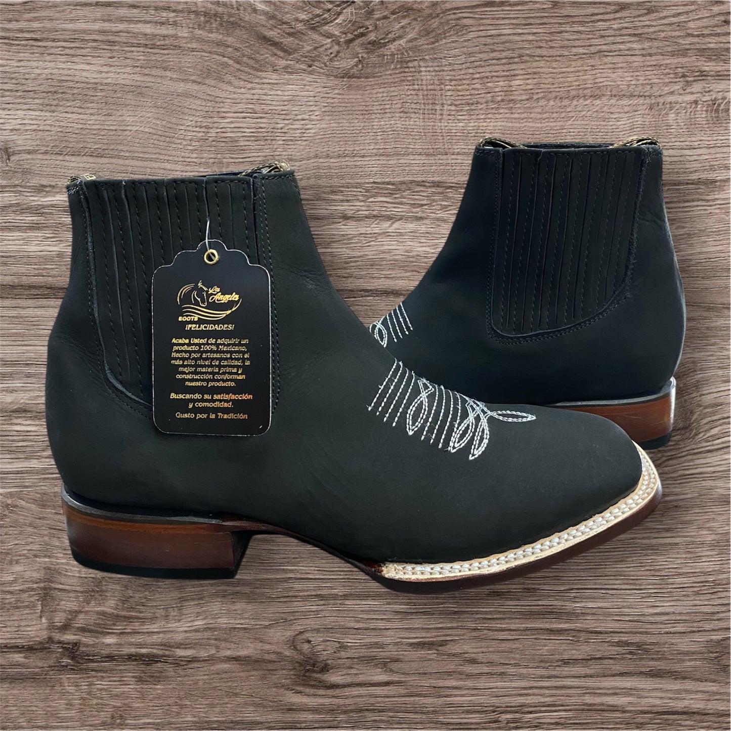 Botin nobuck negro marca Los Ángeles