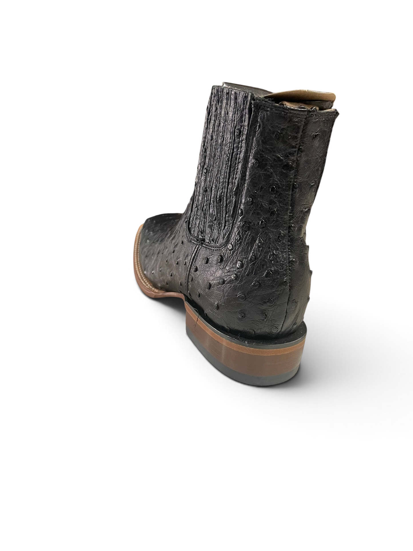 Botas El Pistolero PYP botas Chelsea de piel de avestruz negra con textura distintiva y suela resistente