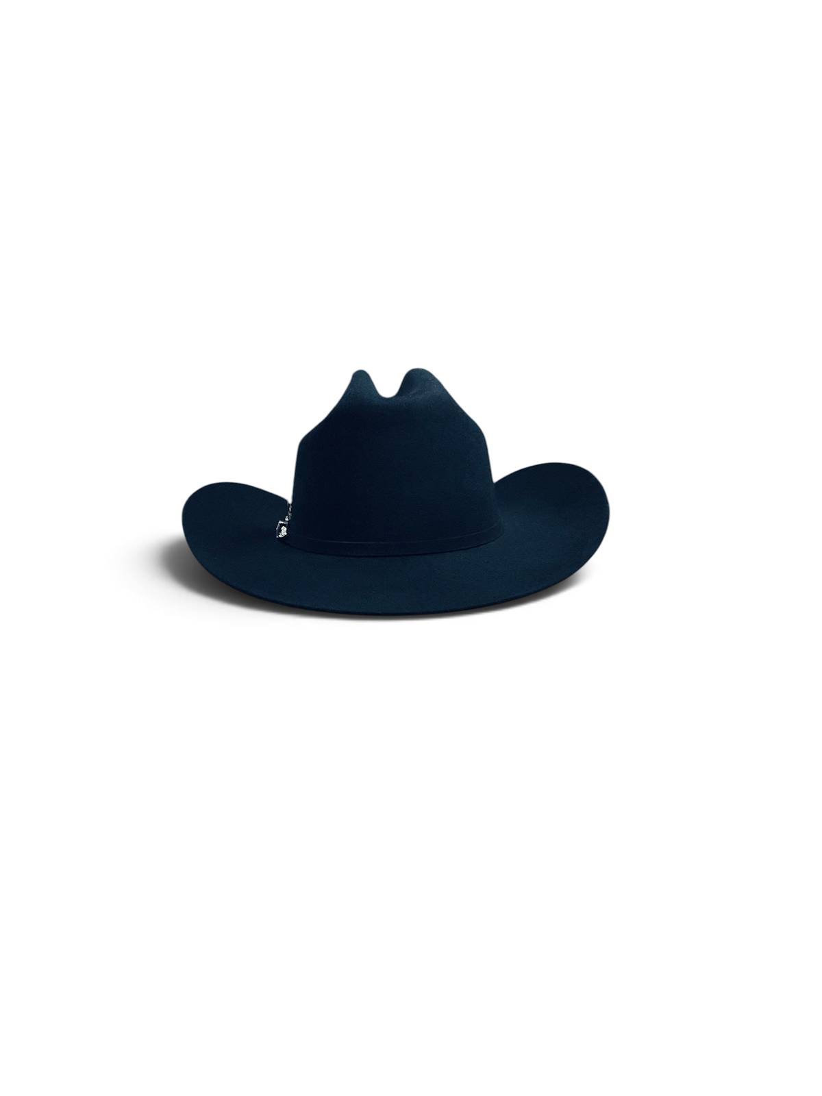 Sombrero vaquero negro de fieltro 100X de Botas El Pistolero PYP con ala ancha y banda decorativa elegante.